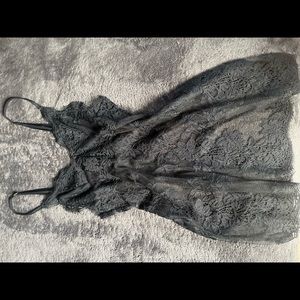 Victoria secret Black lace slip w/ lace robe!!